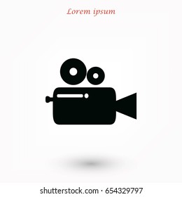 Cinema camera icon, flat design best vector icon