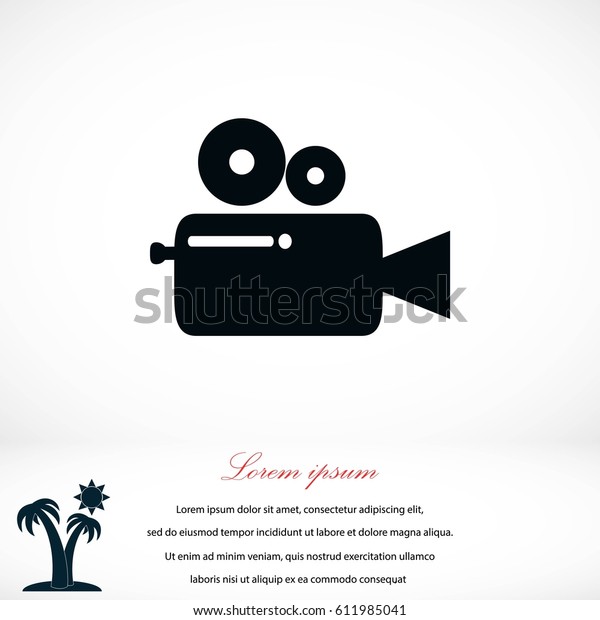 Cinema camera\
icon, flat design best vector\
icon