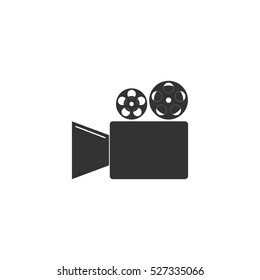 Cinema camera icon flat. Illustration isolated vector sign symbol