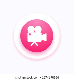 Cinema camera icon. Movie icon, isolated object. Vector