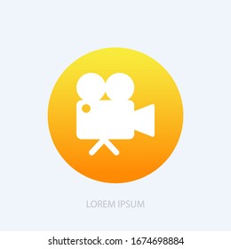 Cinema camera icon. Movie icon, isolated object. Vector