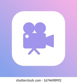 Cinema camera icon. Movie icon, isolated object. Vector