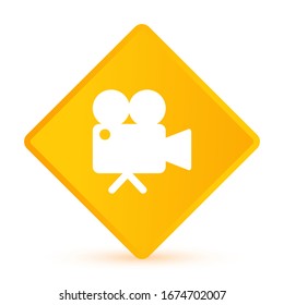 Cinema camera icon. Movie icon, isolated object. Vector