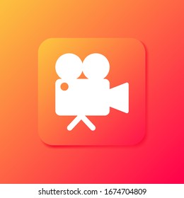Cinema camera icon. Movie icon, isolated object. Vector