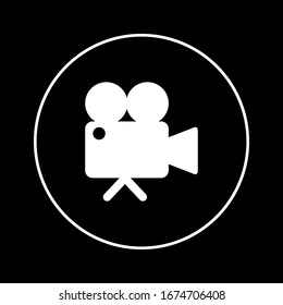 Cinema camera icon. Movie icon, isolated object. Vector