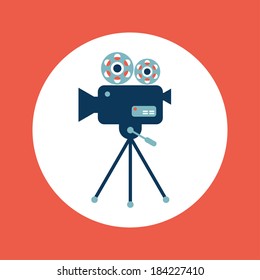 Cinema camera icon. Movie camera. Vector illustration 