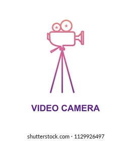 cinema camera icon in Nolan style