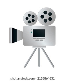 cinema camera icon on white background