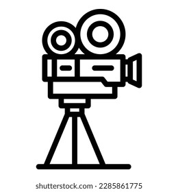 Cinema camera icon outline vector. Car screen. Air movie