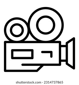 Cinema camera icon outline vector. Vip event. Famous concert