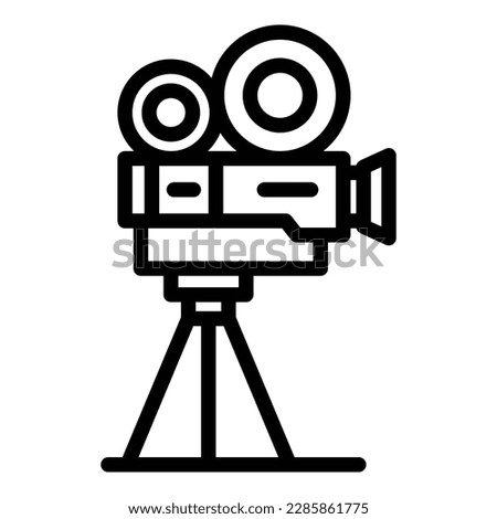 Cinema camera icon outline vector. Car screen. Air movie