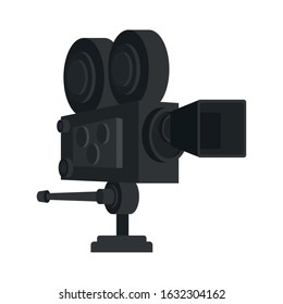 cinema camera icon over white background, colorful design, vector illustration