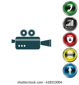 Cinema camera icon. vector illustration