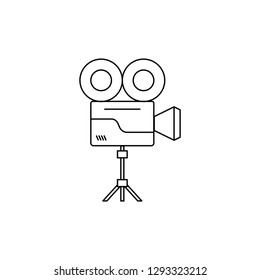 Cinema camera outline icon vector illustration.