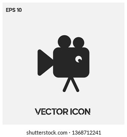 Cinema camera vector icon illustration. Modern camera symbol icon. Premium quality.