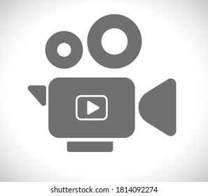 cinema camera with video button concept icon