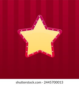 Cinema Casino Background Poster Pop Up Vintage Red Star Banner Window Vector Design