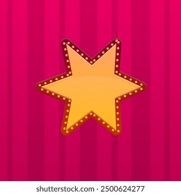 Cinema Casino Background Poster Pop Up Vintage Red Six Pointed Star Banner Window Vector Design