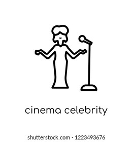 cinema celebrity icon. Trendy modern flat linear vector cinema celebrity icon on white background from thin line Cinema collection, editable outline stroke vector illustration