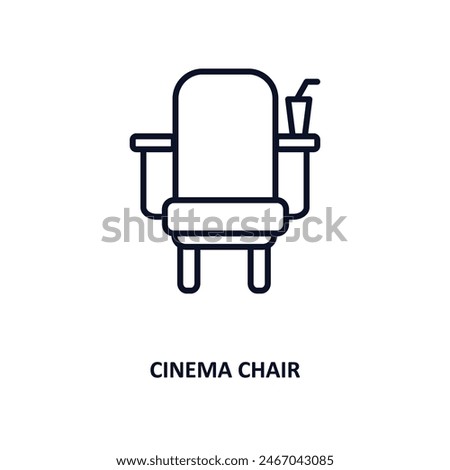 cinema chair outline icon.  Thin line icon from cinema collection. Editable vector isolated on white background