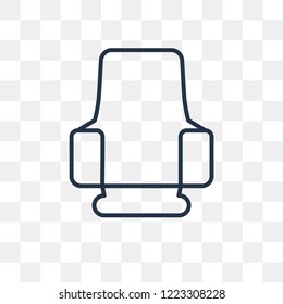 Cinema chair vector outline icon isolated on transparent background, high quality linear Cinema chair transparency concept can be used web and mobile