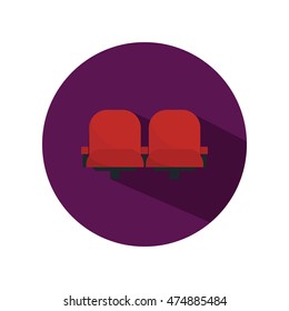 Cinema chairs color flat icon
