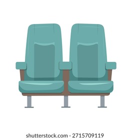 Cinema chairs. Flat vector clipart, illustration with isolated background.