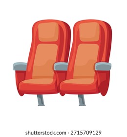 Sillas de cine. Clipart de Vector plano, ilustración con fondo aislado.