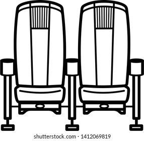 Cinema chairs icon in outline style