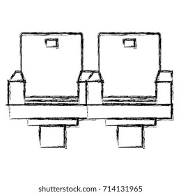 cinema chairs isolated icon