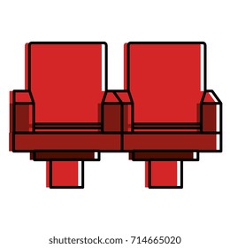 cinema chairs isolated icon