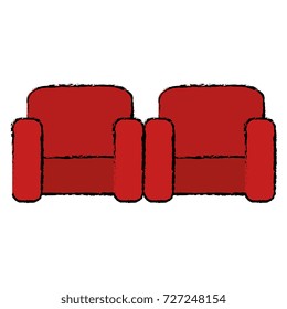 cinema chairs isolated icon