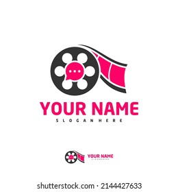Cinema Chat logo vector template, Creative Film Strip Cinema logo design concepts