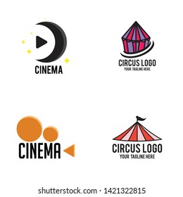 Cinema Circus Logo Set Bundle Website Stock Vector (Royalty Free ...