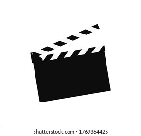Icono vectorial del icono de la tarjeta Cinema Clap aislado en fondo blanco. Ilustración plana de botón o logotipo en sitio web y aplicaciones móviles.