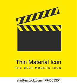 Cinema clapboard bright yellow material minimal icon or logo design