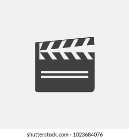 Cinema Clapboard Icon Vector Illustration. Movie Clapboard Icon Vector