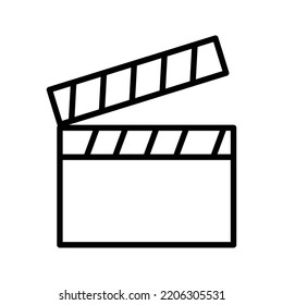 Cinema clapboard outline vector illustration 