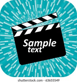 Cinema clapboard with shine background