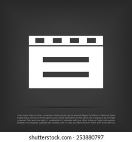 cinema clapper with blank field over blue background icon