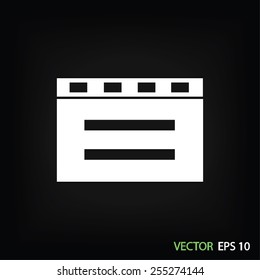 cinema clapper with blank field over blue background icon