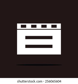 cinema clapper with blank field over blue background icon