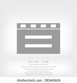cinema clapper with blank field over blue background icon