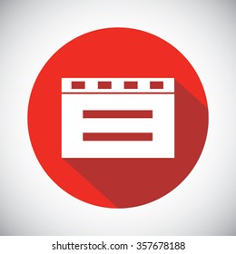 cinema clapper with blank field over blue background icon