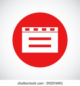 cinema clapper with blank field over blue background icon