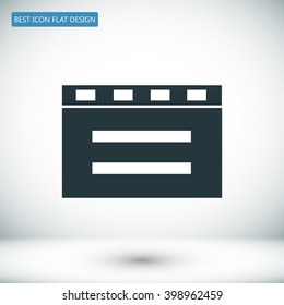 cinema clapper with blank field over blue background icon