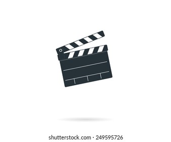 Cinema clapper board symbol. Isolated on white