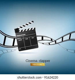 Cinema clapper and film vector illustration