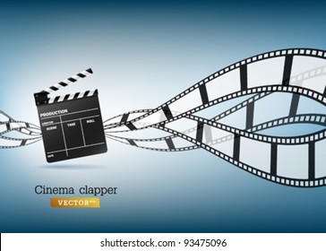 Cinema clapper and film vector illustration