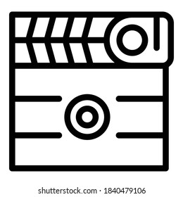 Icono del pincel de cine. Esquema del icono del vector de la capa de cine para el diseño web aislado en fondo blanco